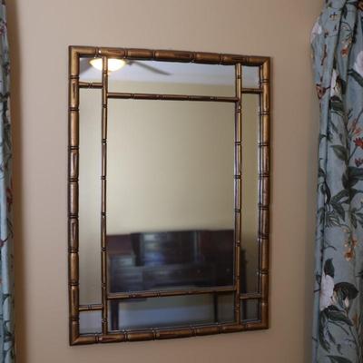 Gold Finished Bamboo Accent Wall Mirror
