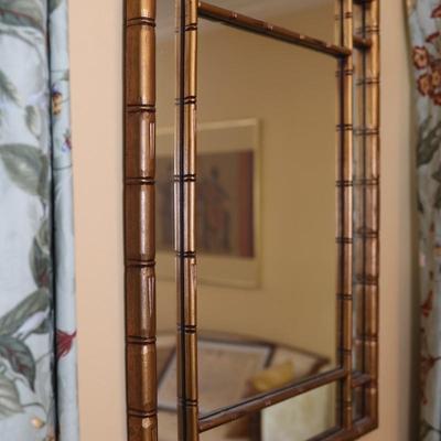 Gold Finished Bamboo Accent Wall Mirror