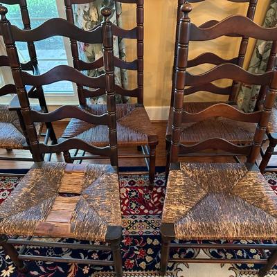 Six Ladder Back Chairs (See Details)