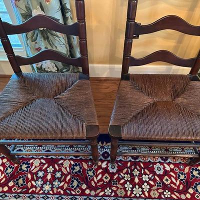 Six Ladder Back Chairs (See Details)
