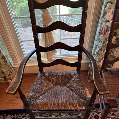 Six Ladder Back Chairs (See Details)