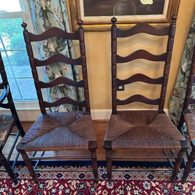 Six Ladder Back Chairs (See Details)