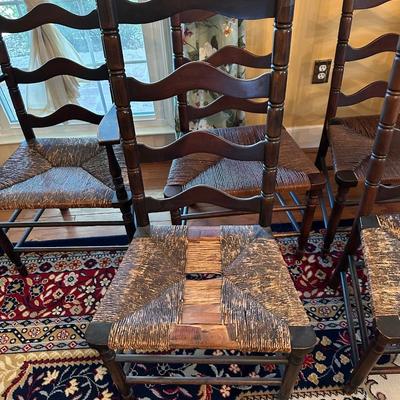 Six Ladder Back Chairs (See Details)