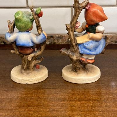 Vintage Hummels Apple Tree Boy 1423/0 and Apple Tree Girl 1413/0 (TMK-3/TMK-2)