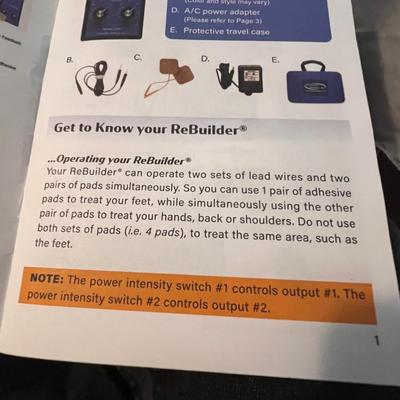 Rebuilder 2407 TENS/EMS Muscle Stimulator Plus More Body Therapy Items (B1-RG)