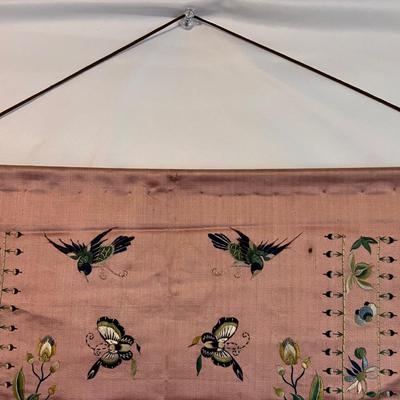 Peacock Parasol, Silk Wall Hanging & More Asian Decorative Items (B1-RG)