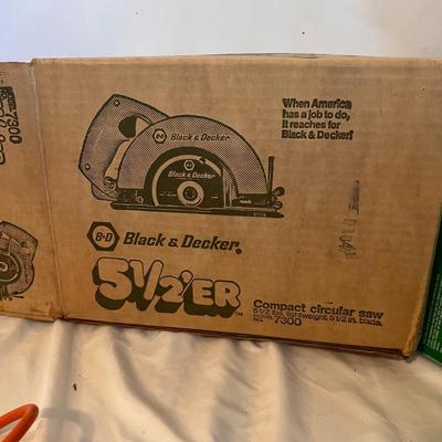 Retro Black & Decker Tools Complete W/ Original Boxes Plus Newer 3/8-in. Drill (B1-RG)