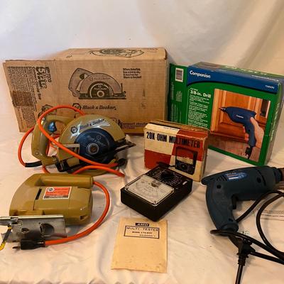 Retro Black & Decker Tools Complete W/ Original Boxes Plus Newer 3/8-in. Drill (B1-RG)