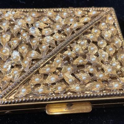 Vintage Saks 5th Ave brass compact