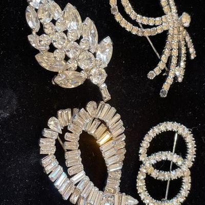 Rhinestone pins & 1 button