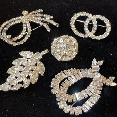 Rhinestone pins & 1 button