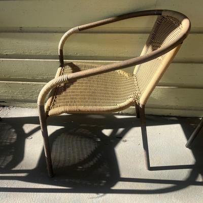 Glass Top Table & Wicker Chairs (Y-MG)
