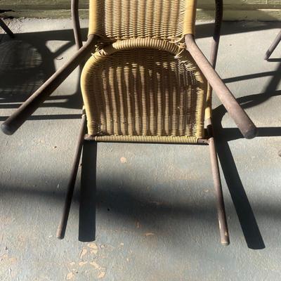 Glass Top Table & Wicker Chairs (Y-MG)