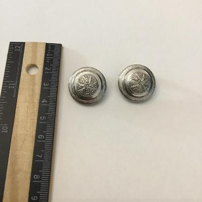 Mid century starburst, silver toned clip on earrings