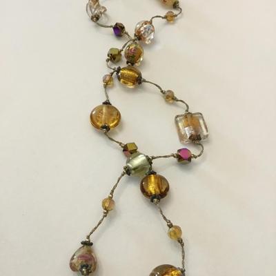 Vintage glass and heart glass beaded necklace