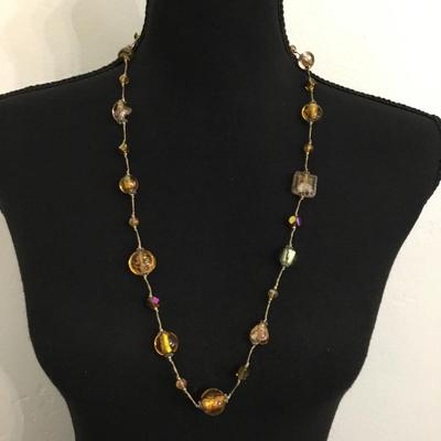 Vintage glass and heart glass beaded necklace