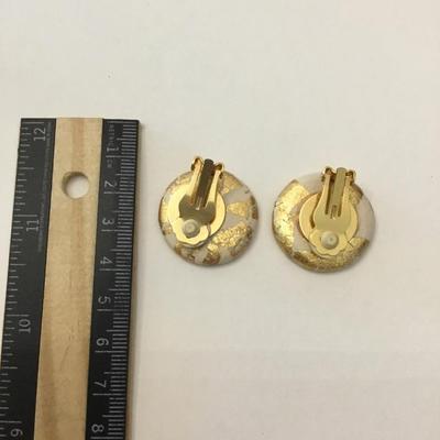 Vintage vintage Alexander the great gold coin clip on earrings