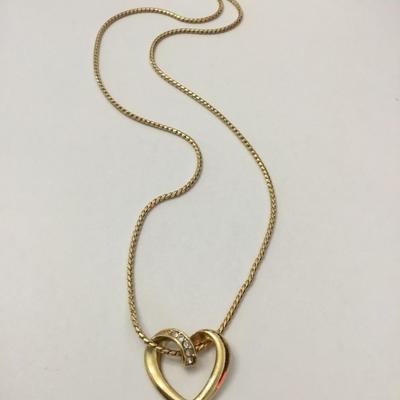 Vintage Avon heart, gold, toned necklace