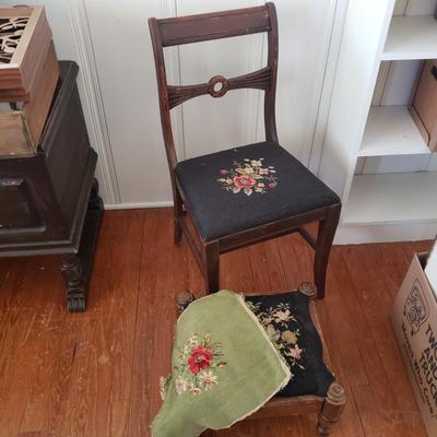 Embroidered Chair, Footstool and More (LR-KD)
