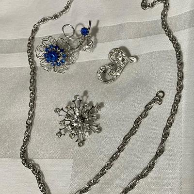 Austrian Crystal Pins with a 22in Neck chain