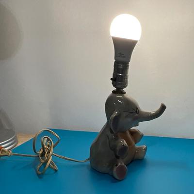 Vintage MC Totline Elephant Dumbo Nursery Table Ceramic Lamp