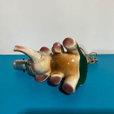 Vintage MC Totline Elephant Dumbo Nursery Table Ceramic Lamp