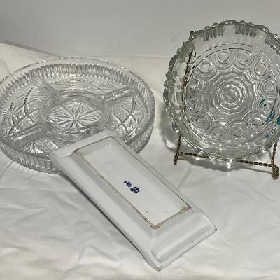 Crystal Serving Bowls with small platter
