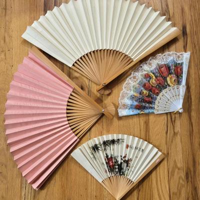Fans Lot - 2 large, 1 Spanish, 1 Asian