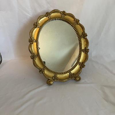 Howard Miller Mantel Clock & Syroco Mirror (K-MG)