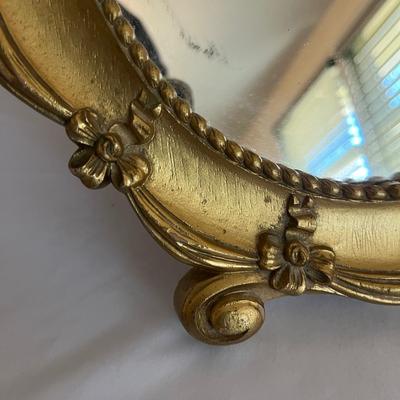 Howard Miller Mantel Clock & Syroco Mirror (K-MG)