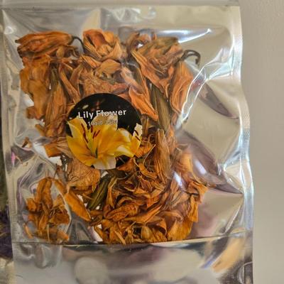 Large Glass Vase and New in the Package Dried Flowers