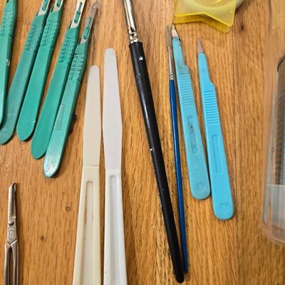 Mixed Lot of Art Supplies and Holders