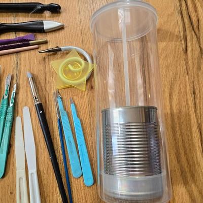 Mixed Lot of Art Supplies and Holders