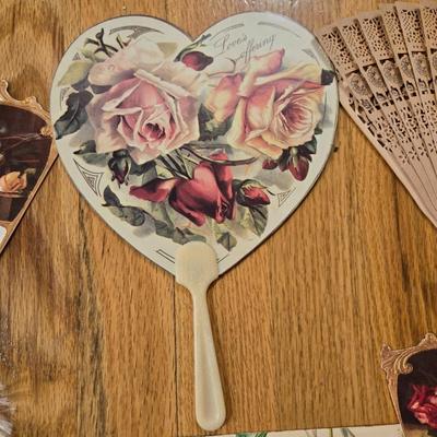Romance Lot - Fans, Book, Notepad, Paper, Feathers