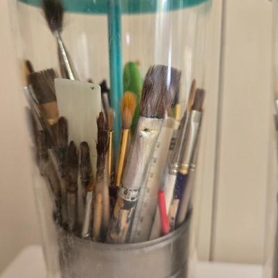 (4) Paint Brush Caddies with Paint Brushes