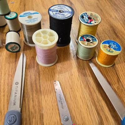 Sewing Lot - Scissors, thread, rulers & more