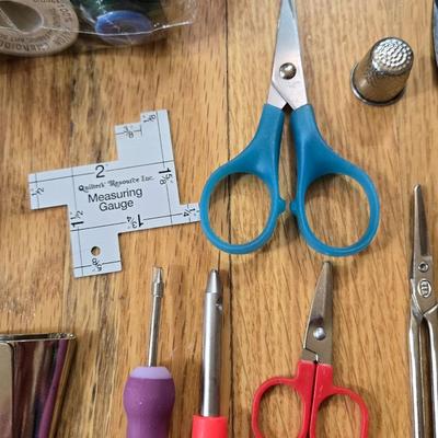 Sewing Lot - Scissors, thread, rulers & more