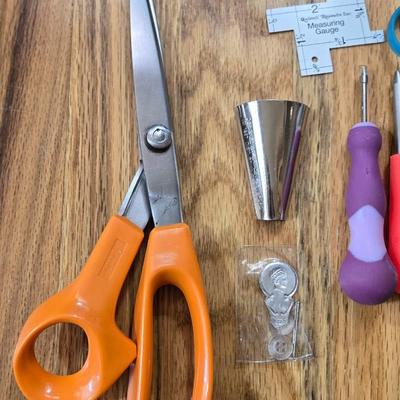 Sewing Lot - Scissors, thread, rulers & more