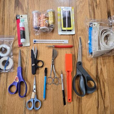 Sewing Lot - Thread, Scissors & more