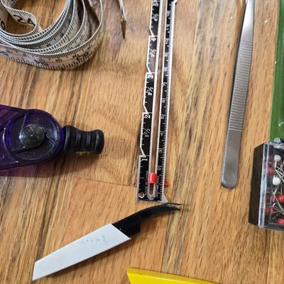 Sewing Lot, Scissors, Pins, Elastic & More