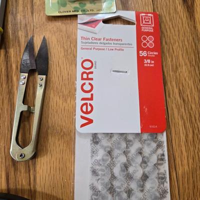 Sewing Lot - Mini Clips, Crochet Needles, Eyelets, Scissors & More