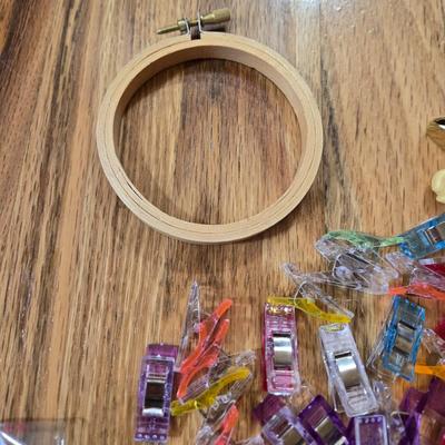 Sewing Lot - Mini Clips, Crochet Needles, Eyelets, Scissors & More