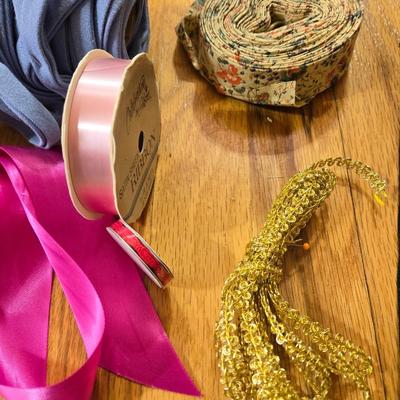 Sewing Lot- Zippers, Piping, Ribbon, Shirt Lights & More