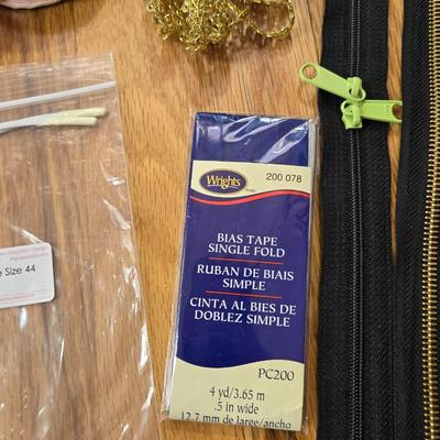 Sewing Lot- Zippers, Piping, Ribbon, Shirt Lights & More