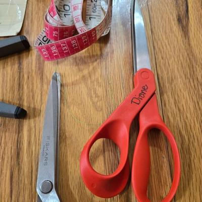 Sewing Lot - Scissors, Thread, Bobbins and More