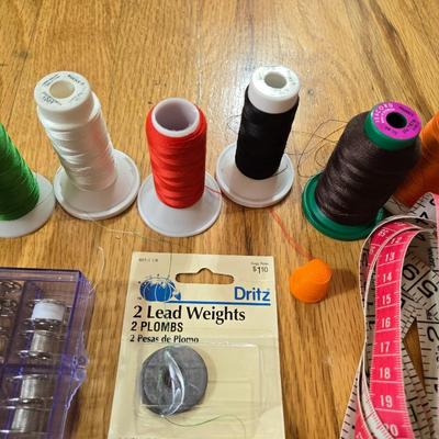Sewing Lot - Scissors, Thread, Bobbins and More