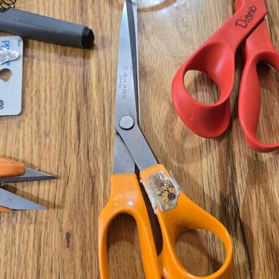 Sewing Lot - Scissors, Thread, Bobbins and More