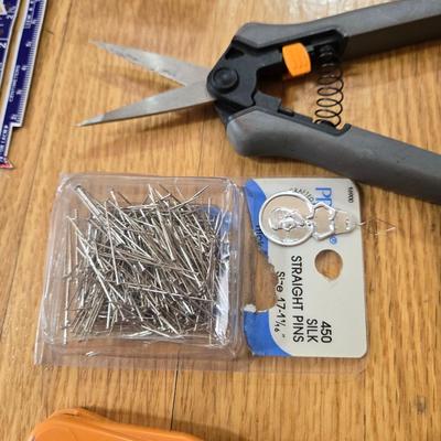 Sewing Lot - Scissors, Thread, Bobbins and More