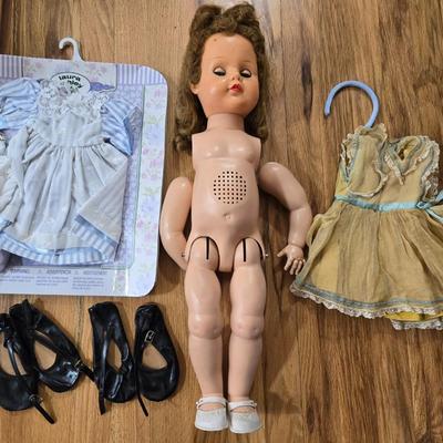 Vintage Doll, Shoes, and New Outfit
