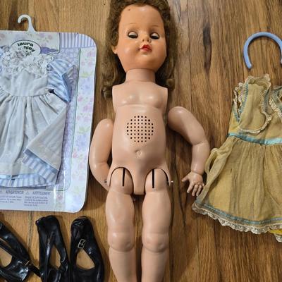 Vintage Doll, Shoes, and New Outfit